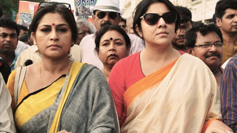 Standing firm at a women's rally