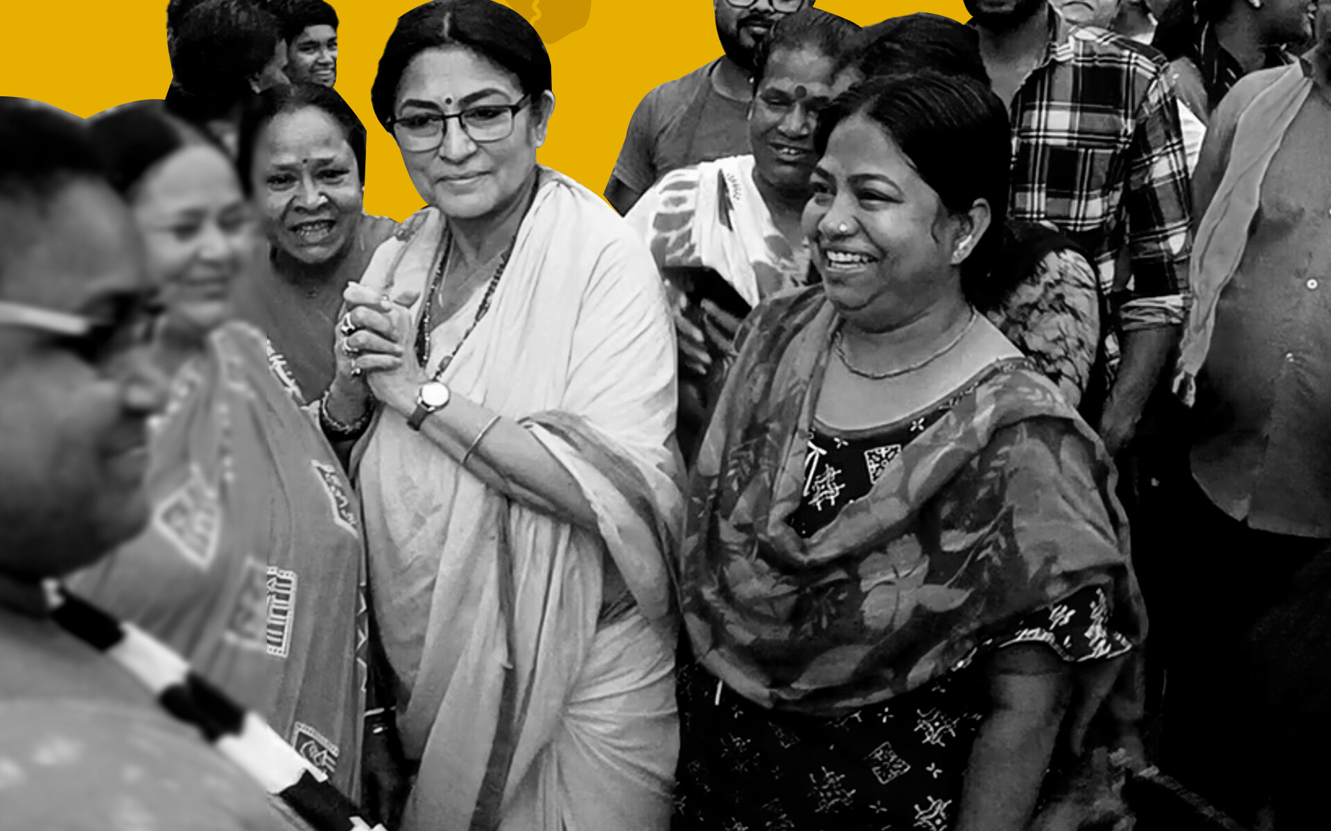 Rupa Ganguly with supporters