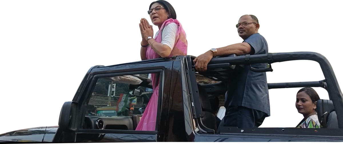 Rupa Ganguly at a rally